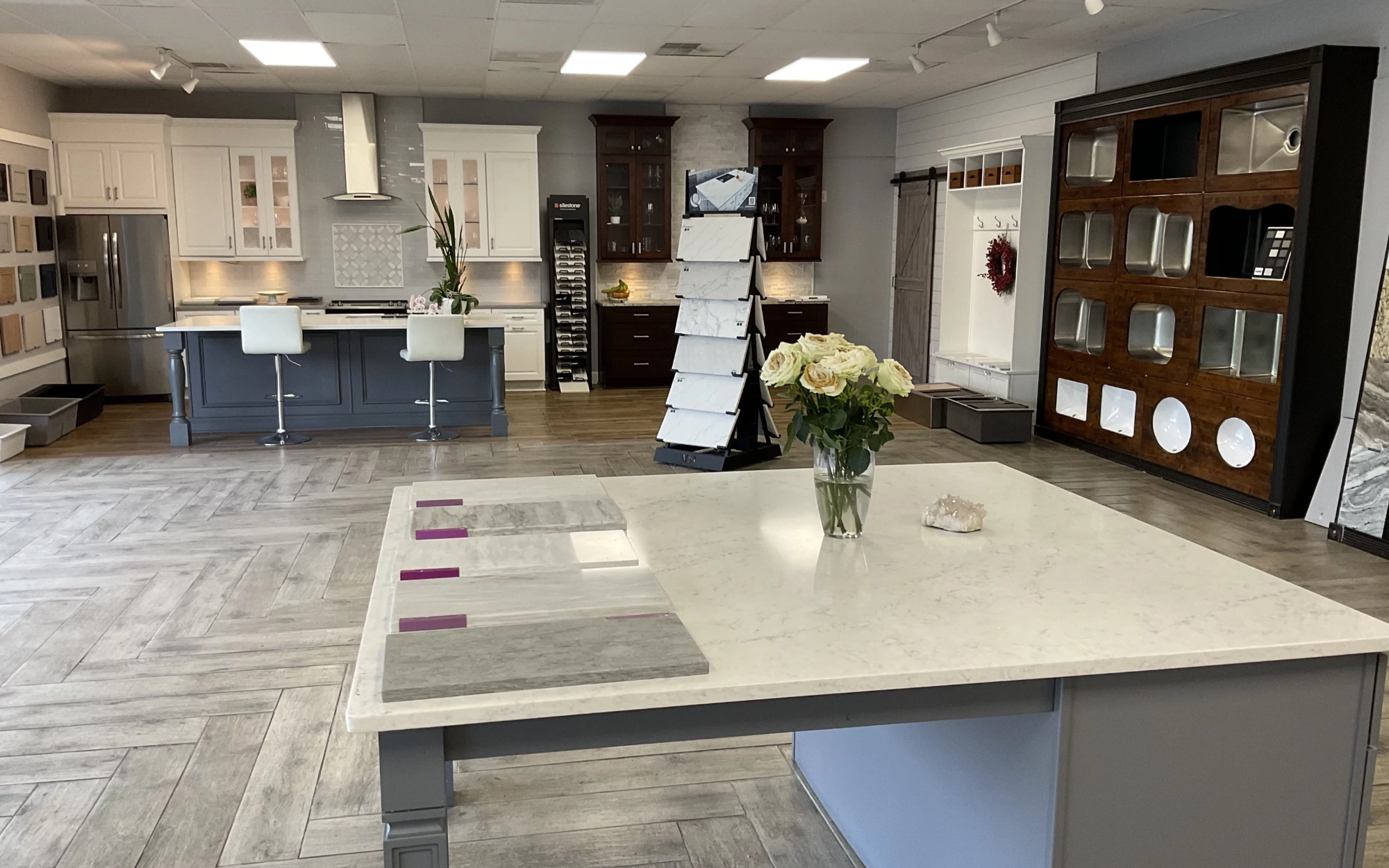 Royal Granite Showroom Interior - Many Slabs Available for our Customers