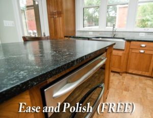 Eased and Polished FREE Edge Profile, for Kitchen and Bathroom Quartz or Granite Countertops. Royal Kitchen and Bath. Countertops.